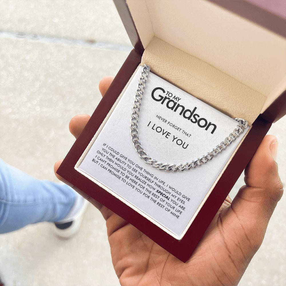 To My Grandson - Promise - Cuban Link Chain - Everyoou