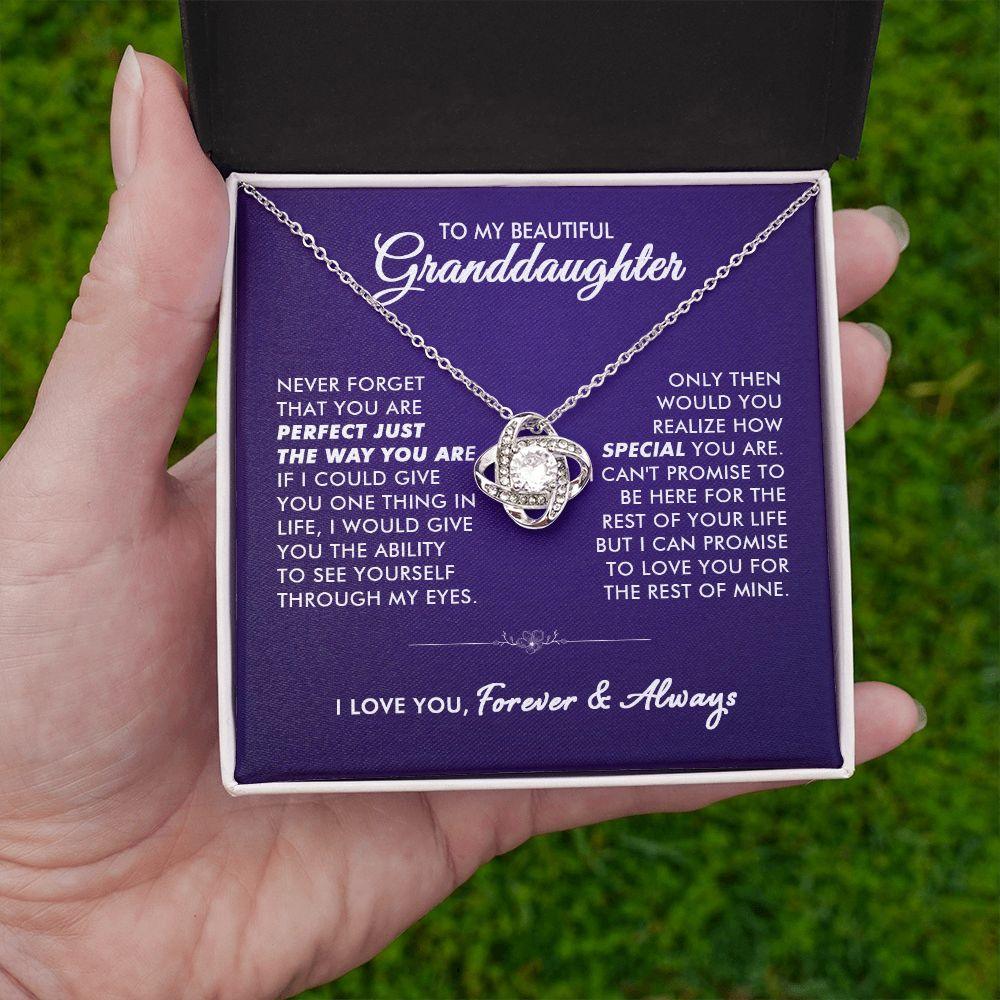 To My Beautiful Granddaughter - Promise You - Love Knot Necklace - Everyoou