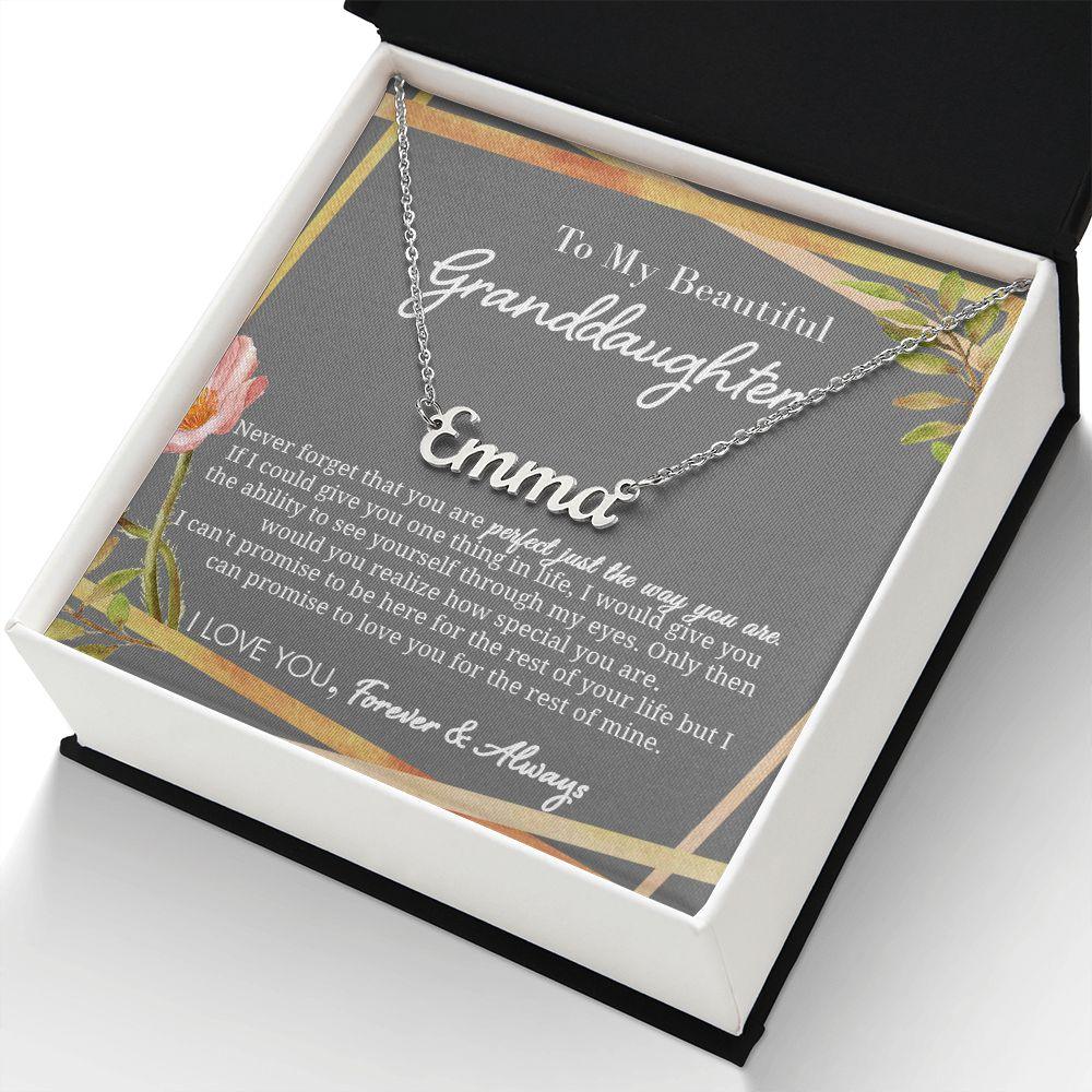 To My Beautiful Granddaughter - Special To Me - Personalized Name Necklace - Everyoou