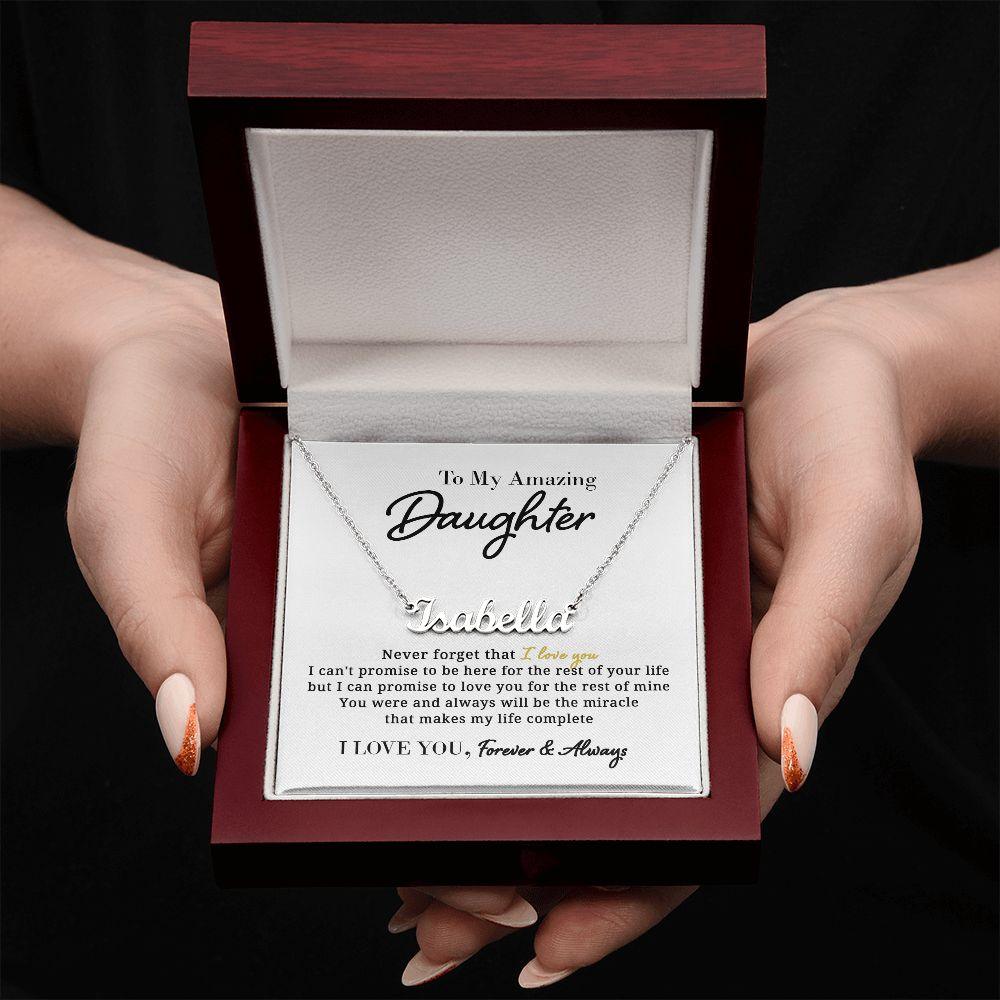 To My Amazing Daughter - Promise - Personalized Name Necklace - Everyoou