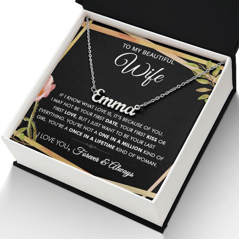 To My Beautiful Wife - One In A Million - Personalized Necklace - Everyoou