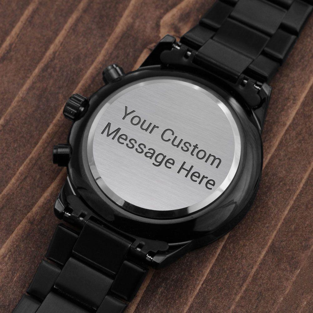 Engraved Chronograph Watch - Black - Everyoou