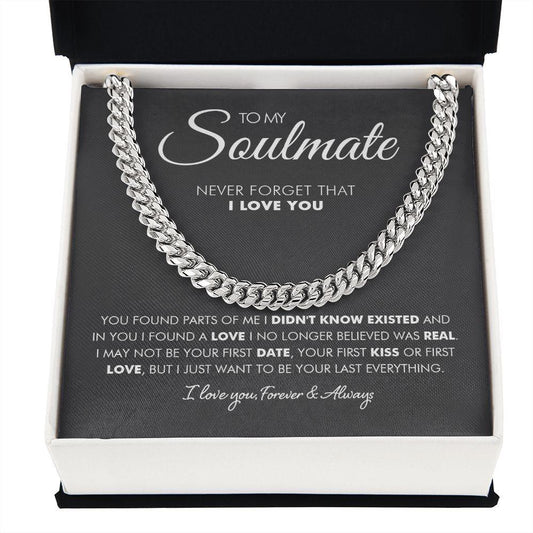 To My Man - First Love- Cuban Link Chain - Everyoou