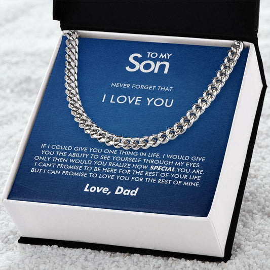 To My Son - Never Forget - Cuban Link Chain - Everyoou