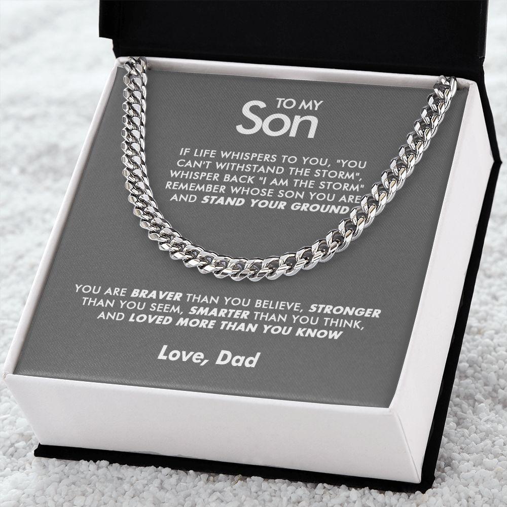 To My Son - Braver - Cuban Link Chain - Everyoou