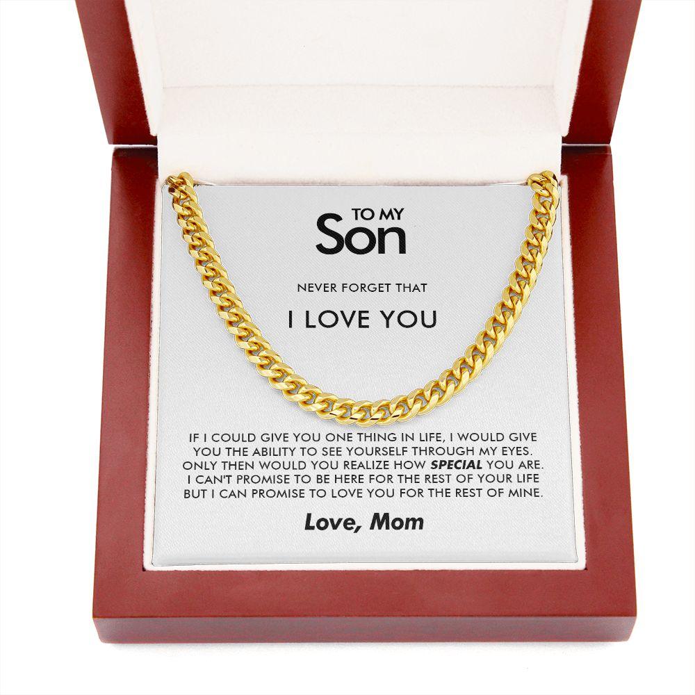 To My Son -Promise - Cuban Link Chain - Everyoou