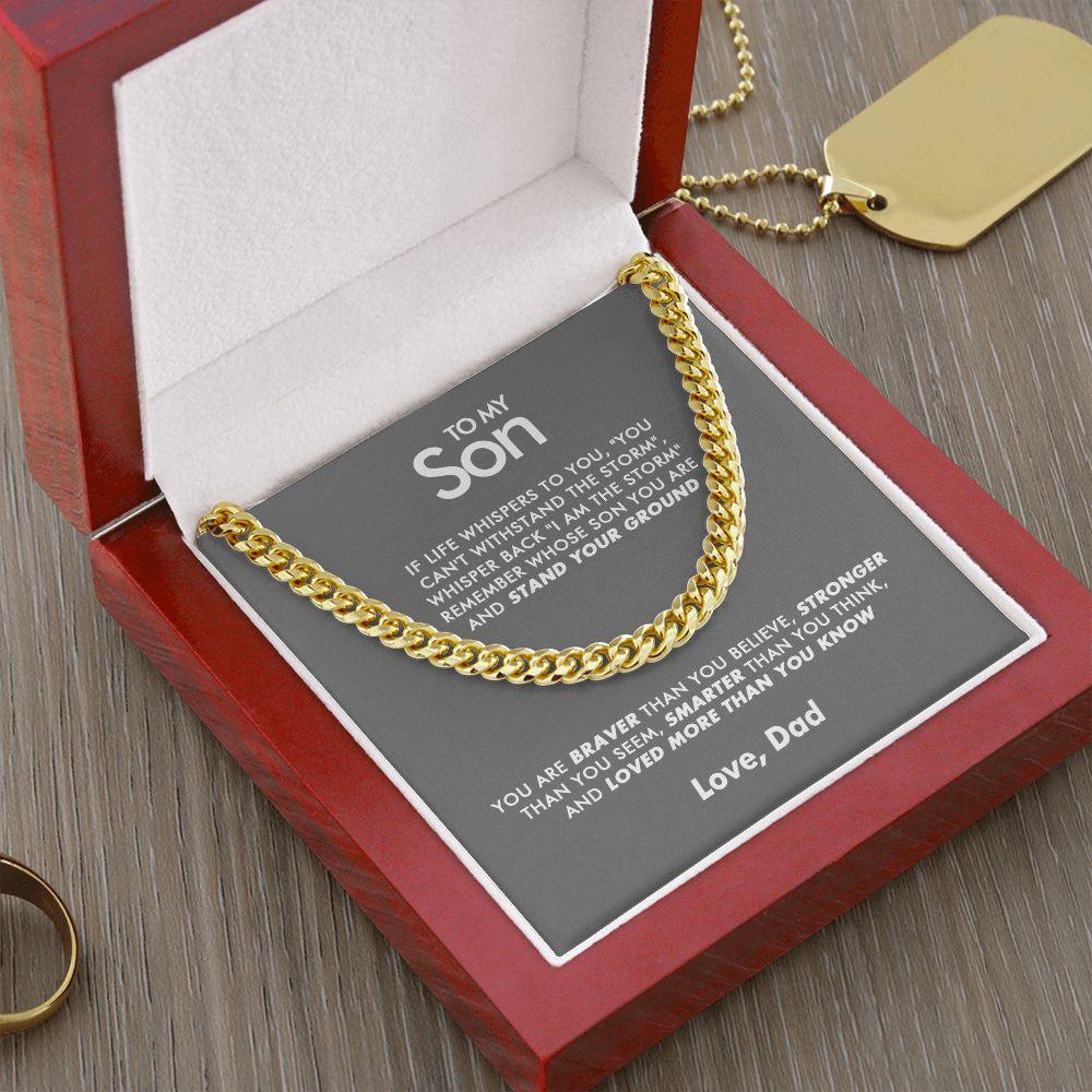 To My Son - Braver - Cuban Link Chain - Everyoou