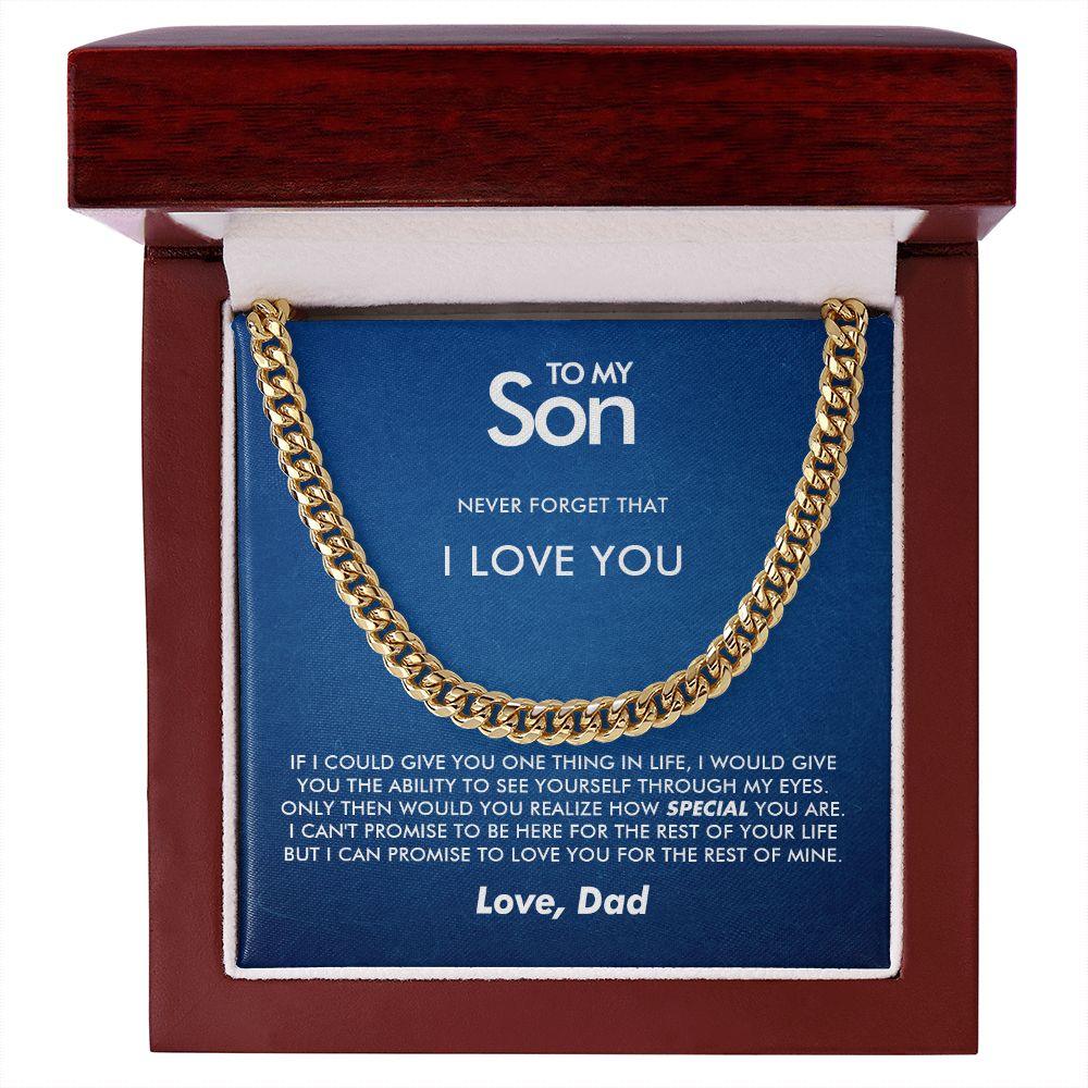 To My Son - Never Forget - Cuban Link Chain - Everyoou