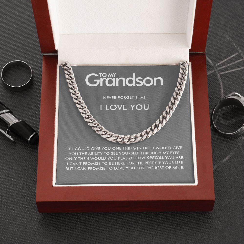 To My Grandson - Never Forget - Cuban Link Chain - Everyoou