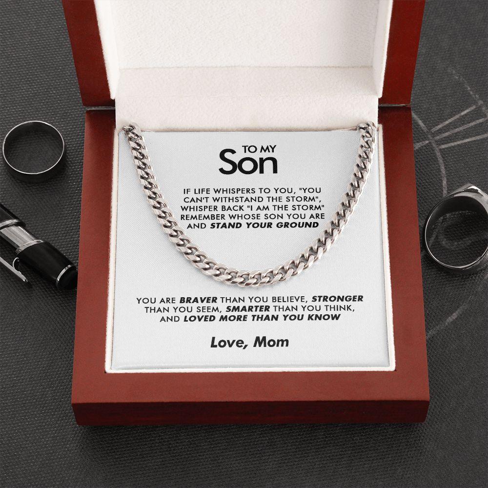 To My Son - Stand Your Ground - Cuban Link Chain - Love Mom - Everyoou