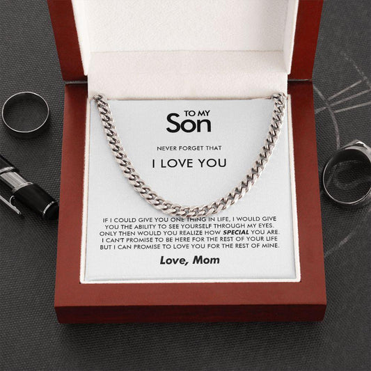 To My Son -Promise - Cuban Link Chain - Everyoou