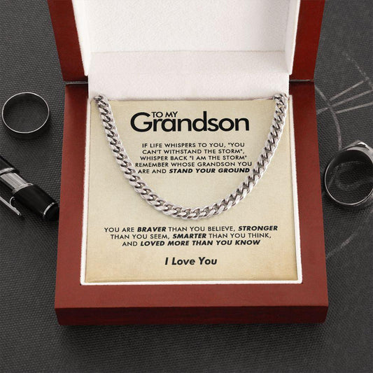 To My Grandson - Stronger - Cuban Link Chain - Everyoou