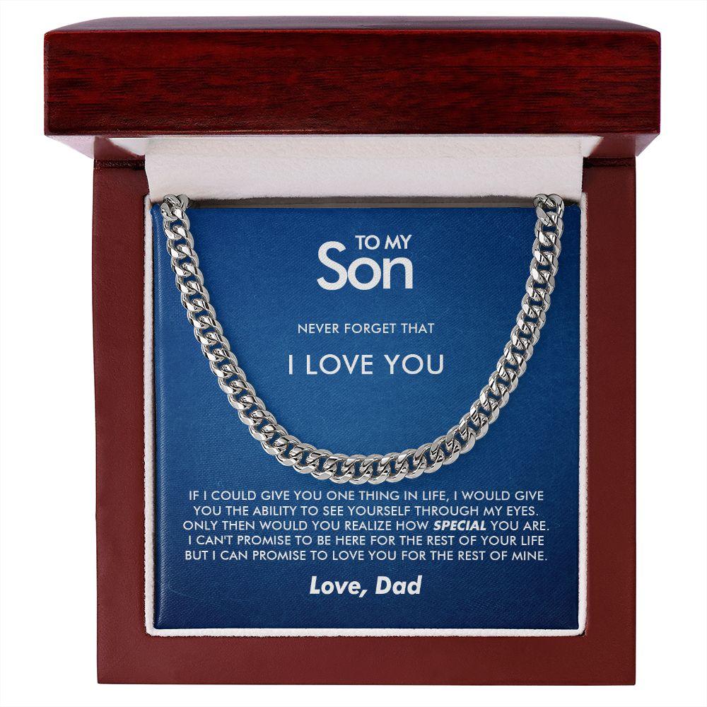 To My Son - Never Forget - Cuban Link Chain - Everyoou