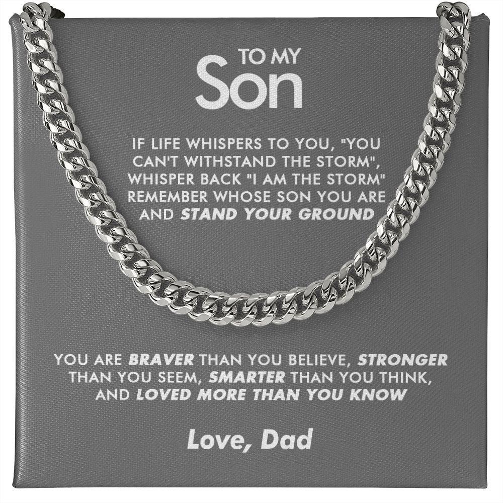 To My Son - Braver - Cuban Link Chain - Everyoou