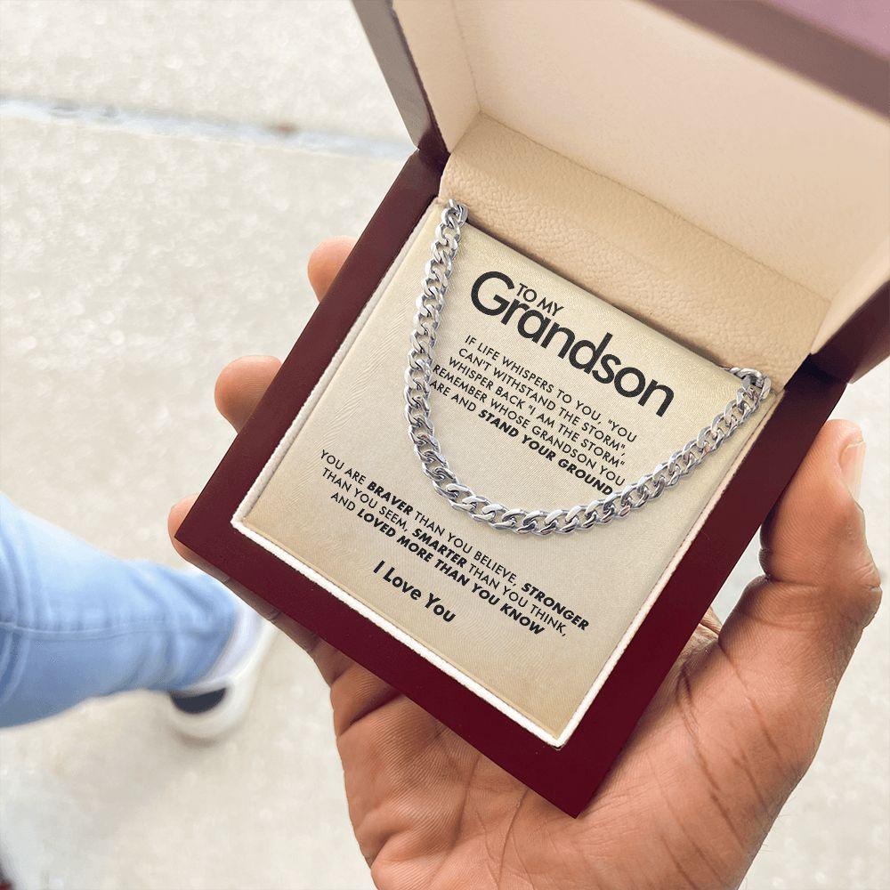 To My Grandson - Stronger - Cuban Link Chain - Everyoou