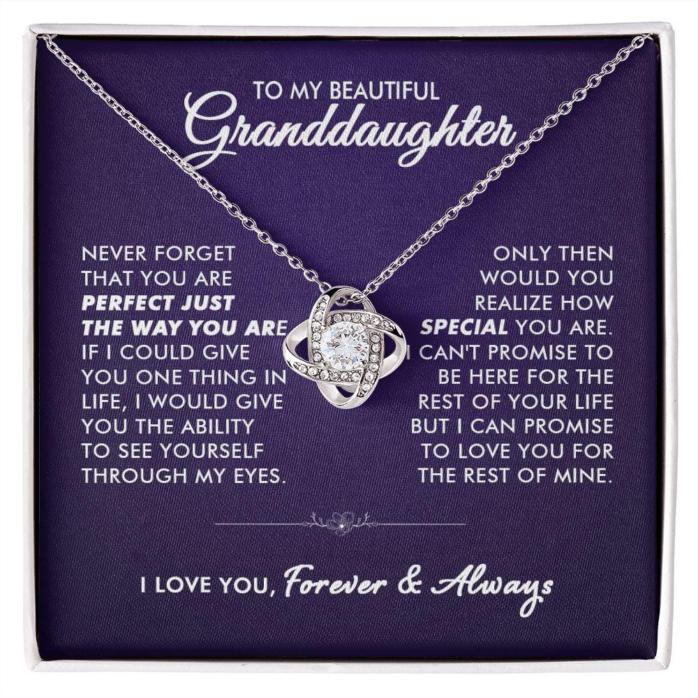 To My Beautiful Granddaughter - Promise You - Love Knot Necklace - Everyoou
