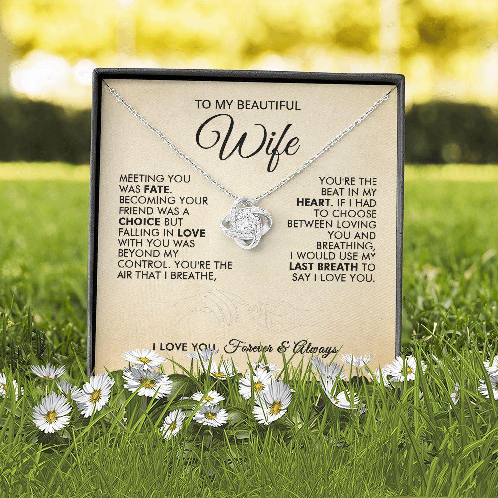 To My Beautiful Wife - Love You - Love Knot Necklace - Everyoou