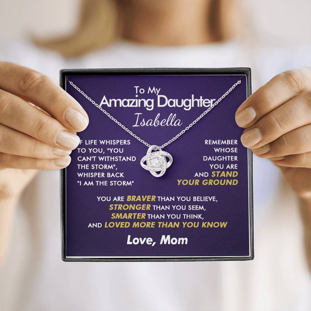 To My Amazing Daughter - Stronger Love Knot Necklace - Everyoou