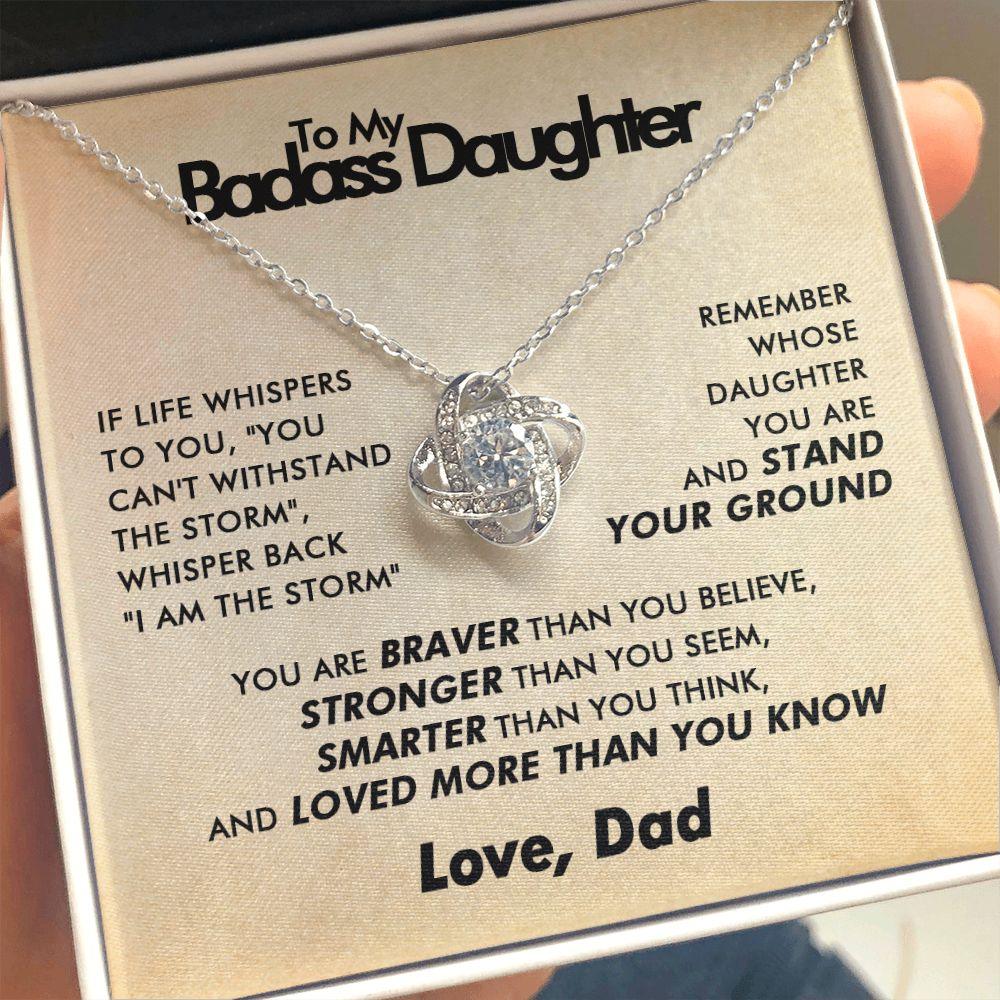 To My Badass Daughter - Blooming Storm - Love Knot Necklace - Love Dad - Everyoou