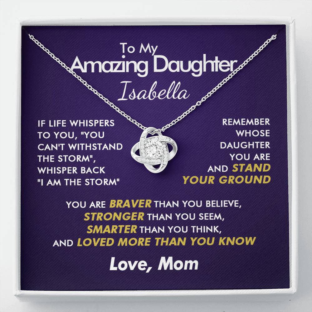 To My Amazing Daughter - Stronger Love Knot Necklace - Everyoou