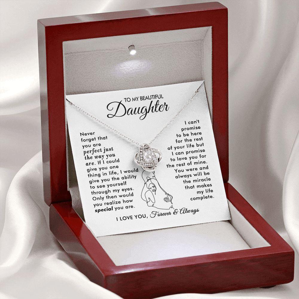 To My Beautiful Daughter - The Way You Are - Love Knot Necklace - Everyoou