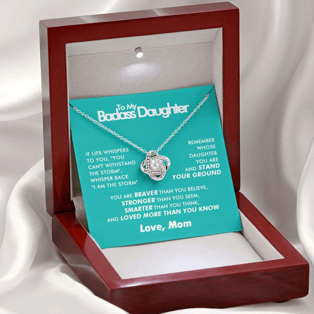 To My Badass Daughter - Blooming Storm - Love Knot Necklace - Love Mom - Everyoou