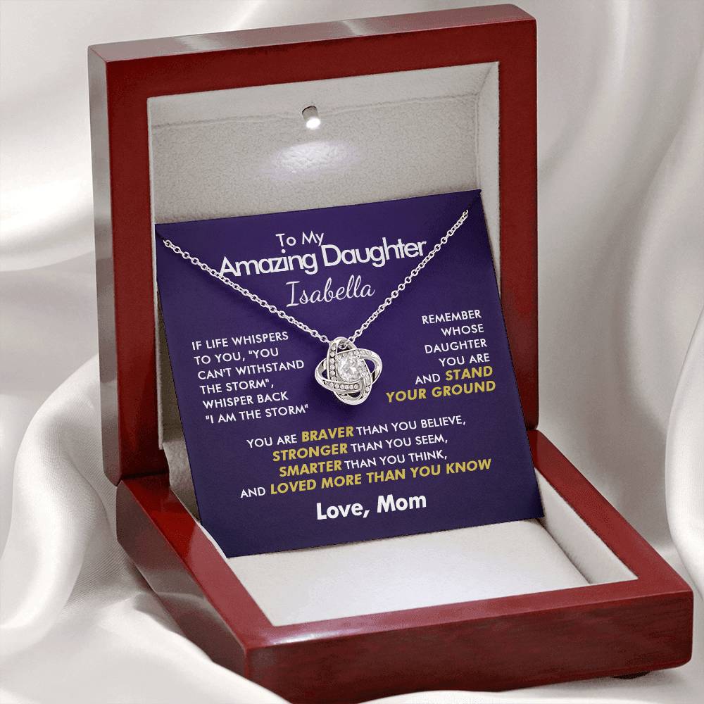 To My Amazing Daughter - Stronger Love Knot Necklace - Everyoou