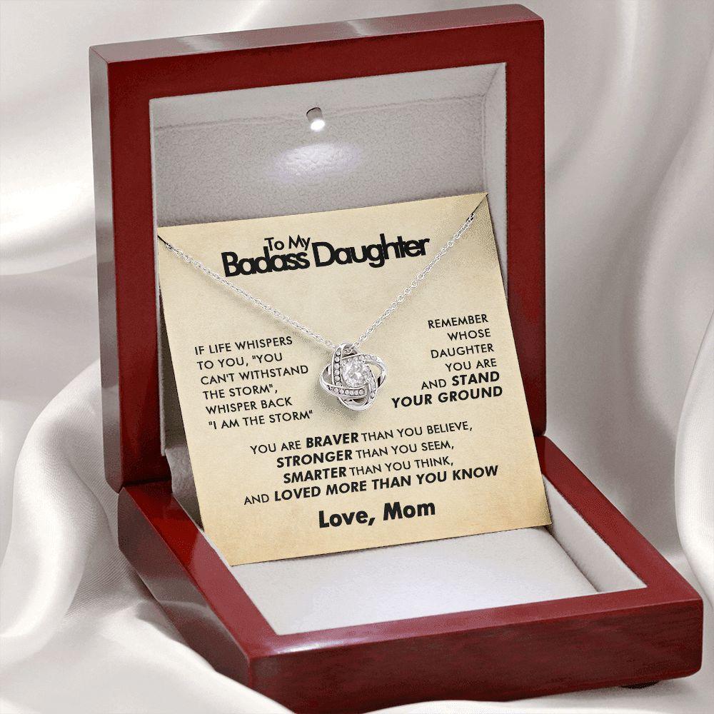 To My Badass Daughter - Blooming Storm - Love Knot Necklace - Love Mom - Everyoou