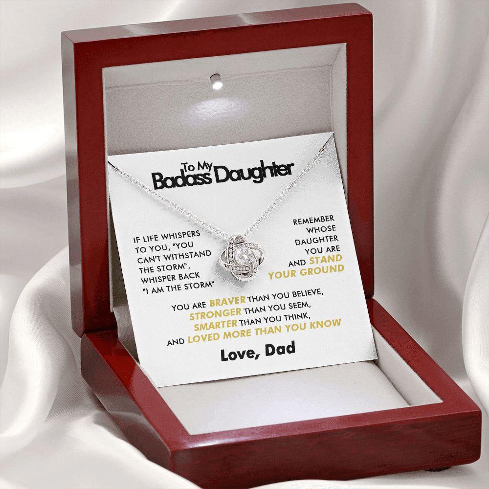 To My Badass Daughter - Blooming Storm - Love Knot Necklace - Love Dad - Everyoou