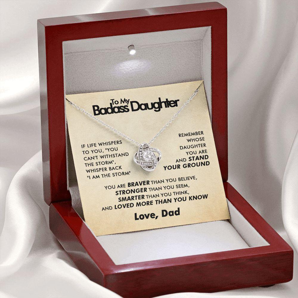 To My Badass Daughter - Blooming Storm - Love Knot Necklace - Love Dad - Everyoou