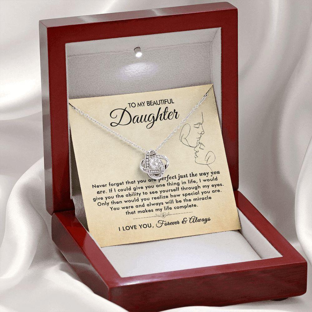To My Beautiful Daughter - The Way You Are - Love Knot Necklace - Everyoou