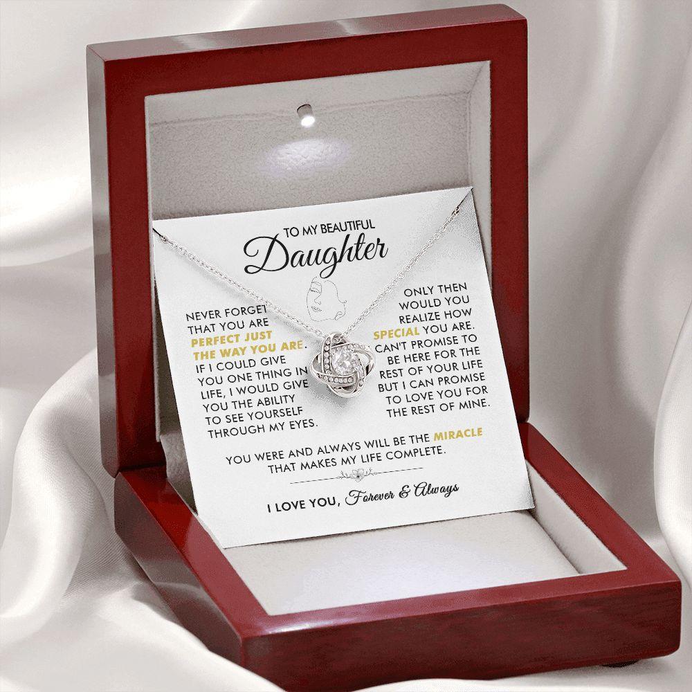 To My Beautiful Daughter - The Way You Are - Love Knot Necklace - Everyoou