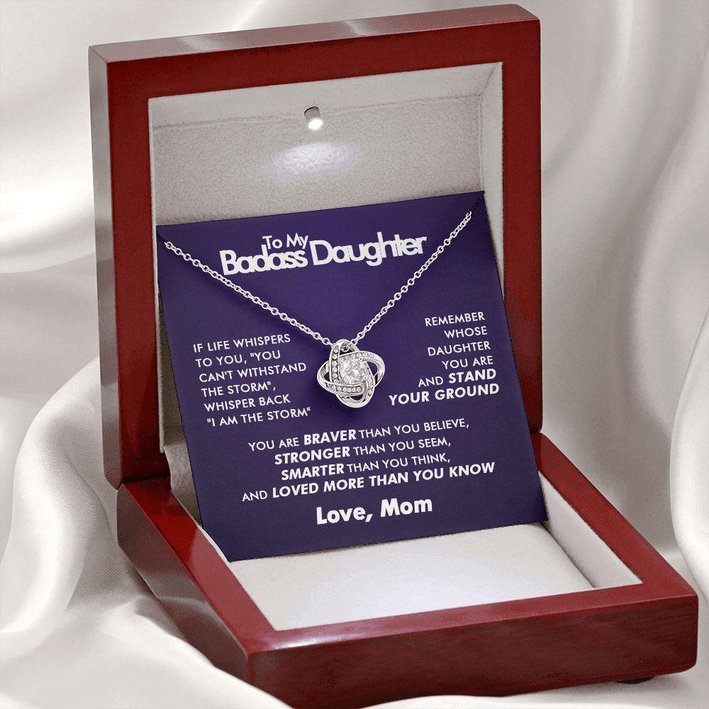 To My Badass Daughter - Blooming Storm - Love Knot Necklace - Love Mom - Everyoou