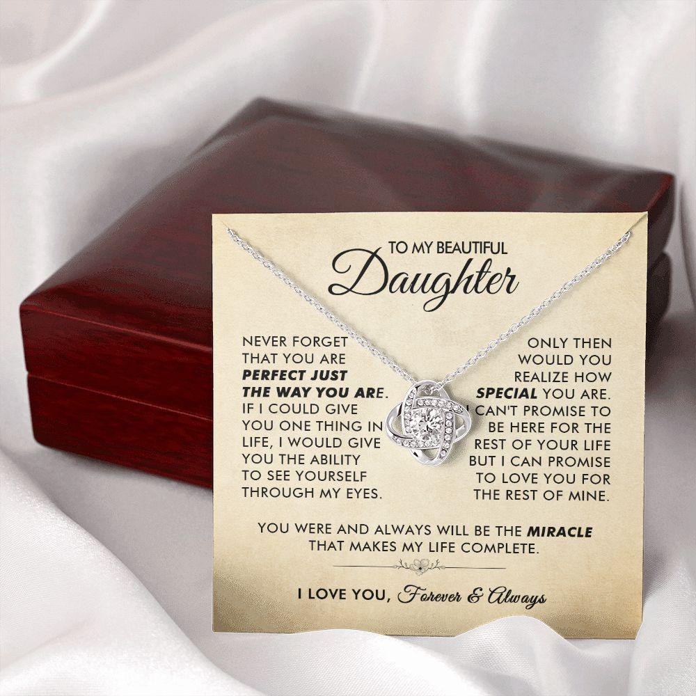 To My Beautiful Daughter - The Way You Are - Love Knot Necklace - Everyoou