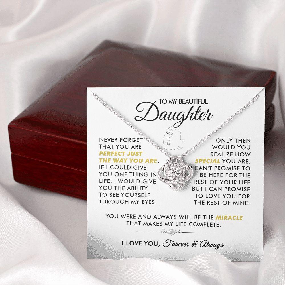 To My Beautiful Daughter - The Way You Are - Love Knot Necklace - Everyoou