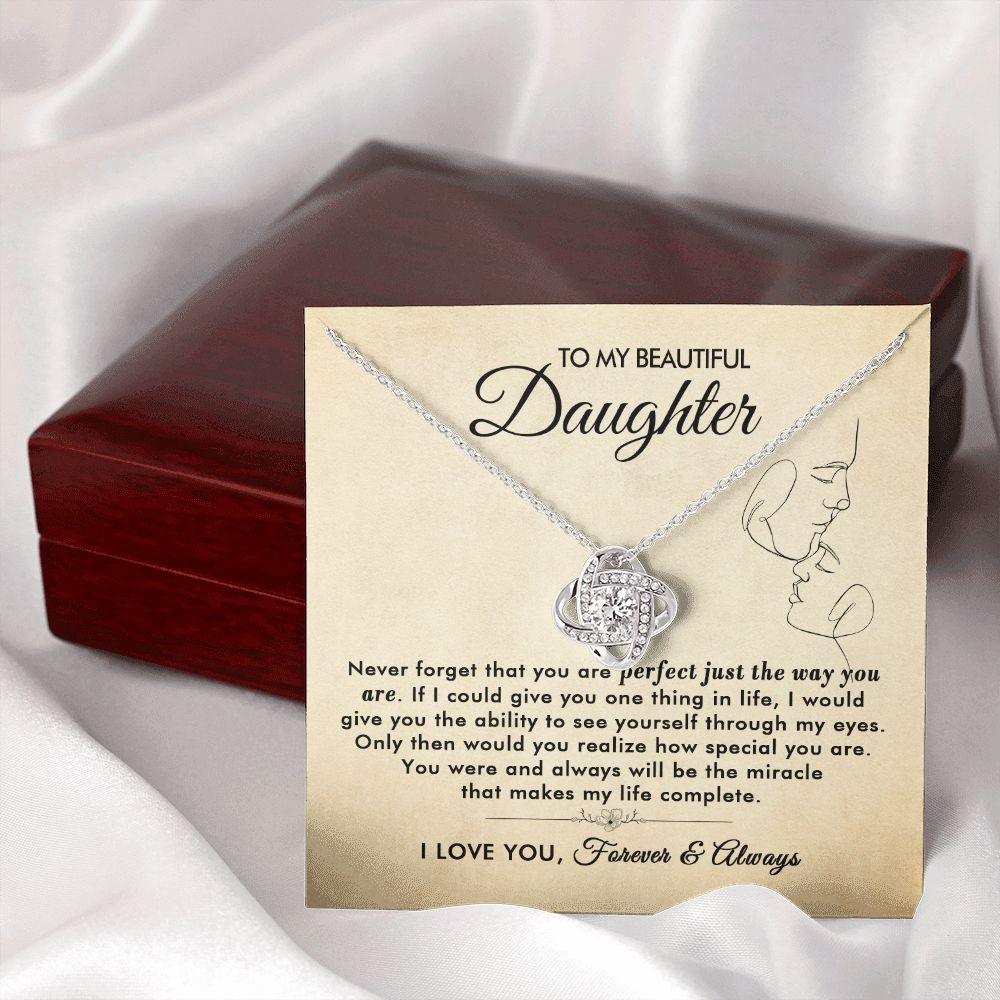 To My Beautiful Daughter - The Way You Are - Love Knot Necklace - Everyoou