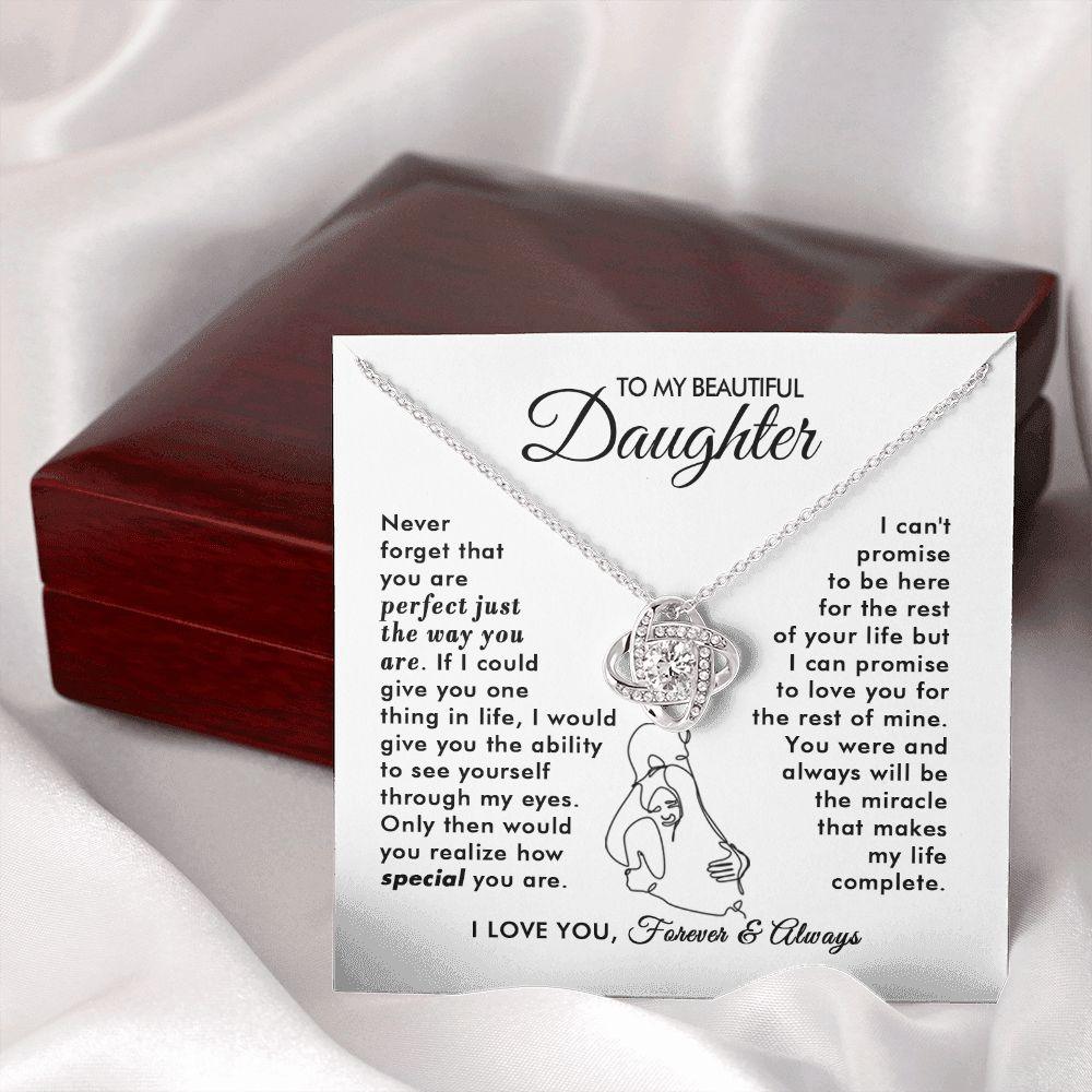 To My Beautiful Daughter - The Way You Are - Love Knot Necklace - Everyoou