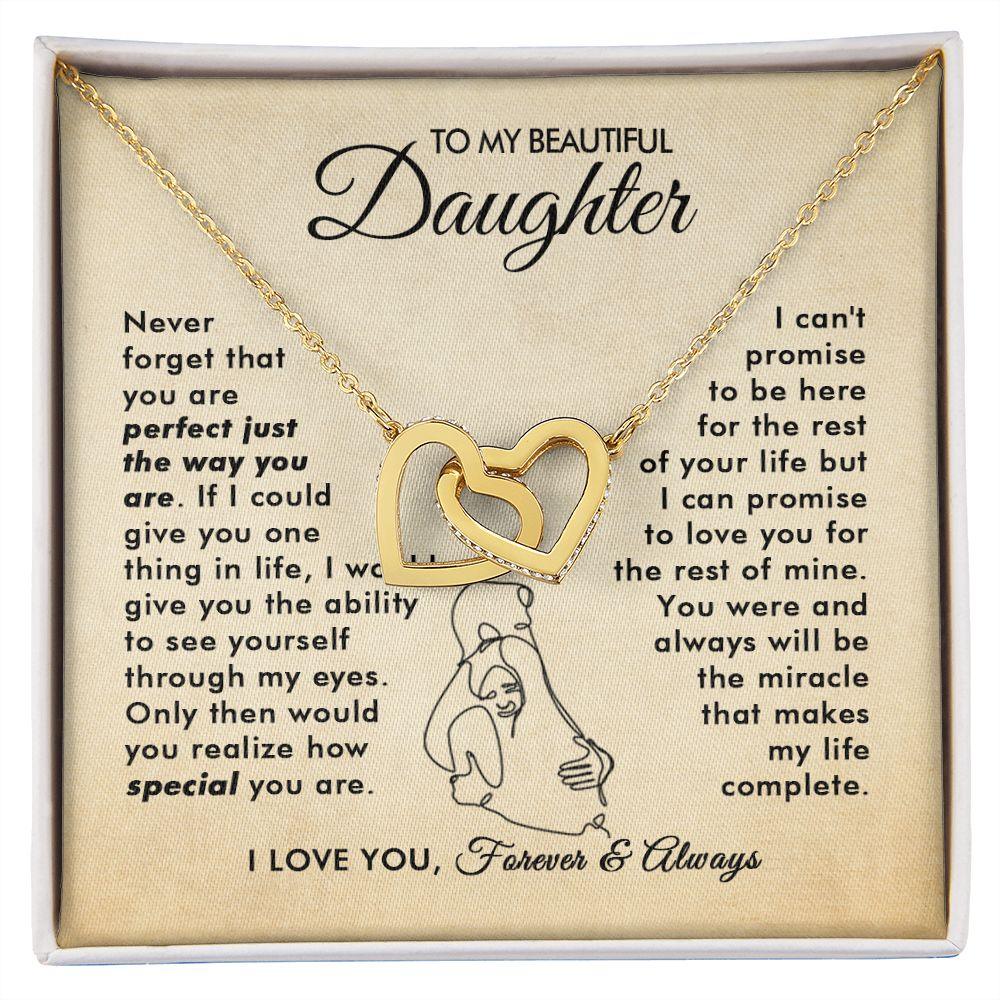 To My Beautiful Daughter - The Way You Are - Interlocking Hearts Necklace - Everyoou