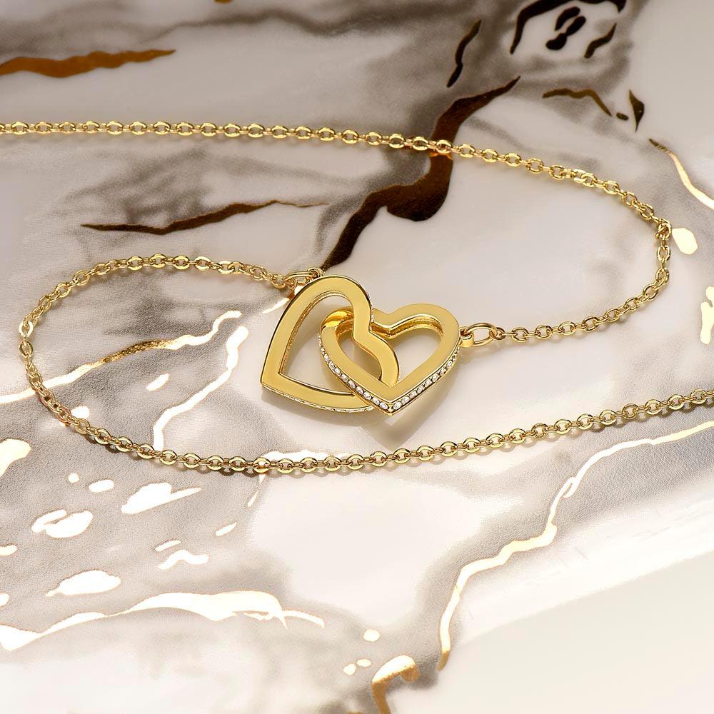 To My Badass Granddaughter - Loved - Interlocking Hearts Necklace - Everyoou