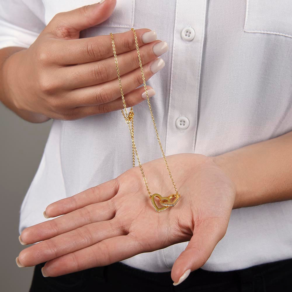 To My Badass Daughter - Interlocking Hearts Necklace - Love Mom - Everyoou