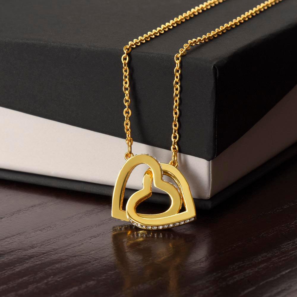 To My Badass Granddaughter - Stronger - Interlocking Hearts Necklace - Everyoou