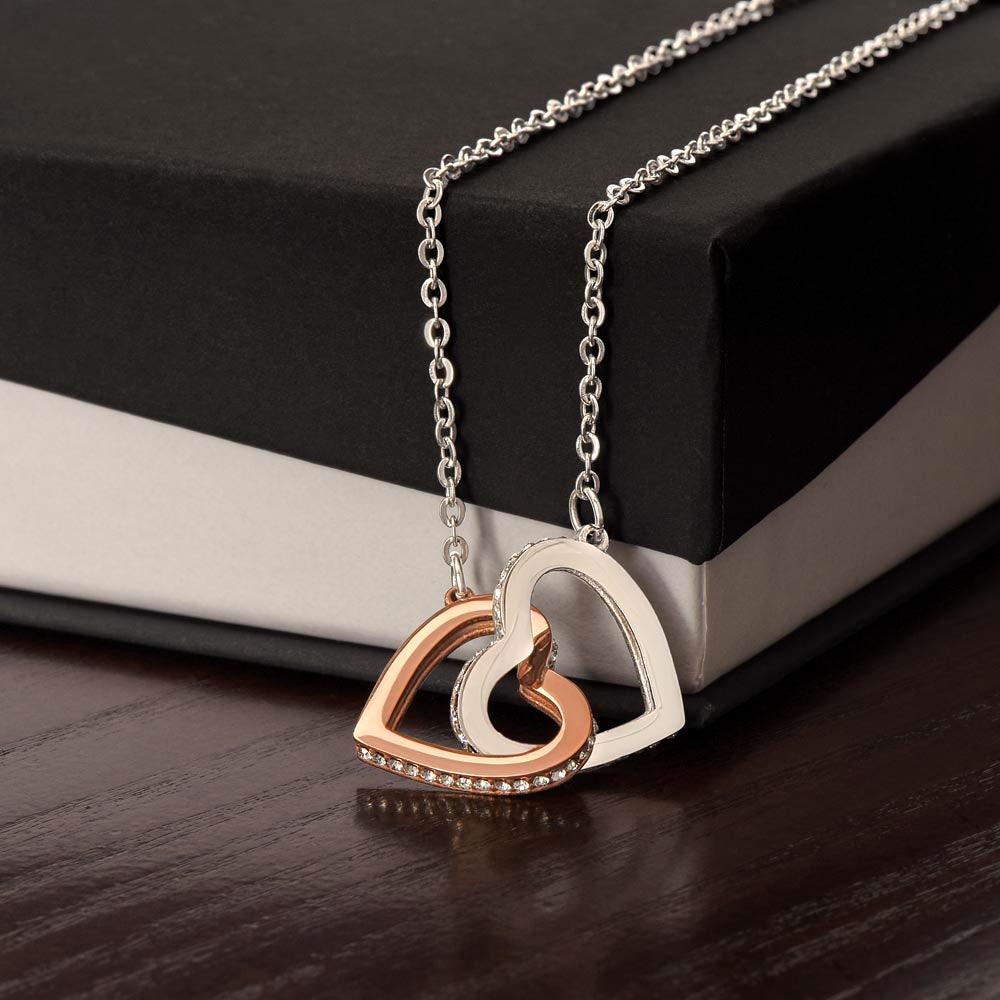 To My Badass Daughter - Stand Your Ground - Interlocking Hearts Necklace - Love Mom - Everyoou