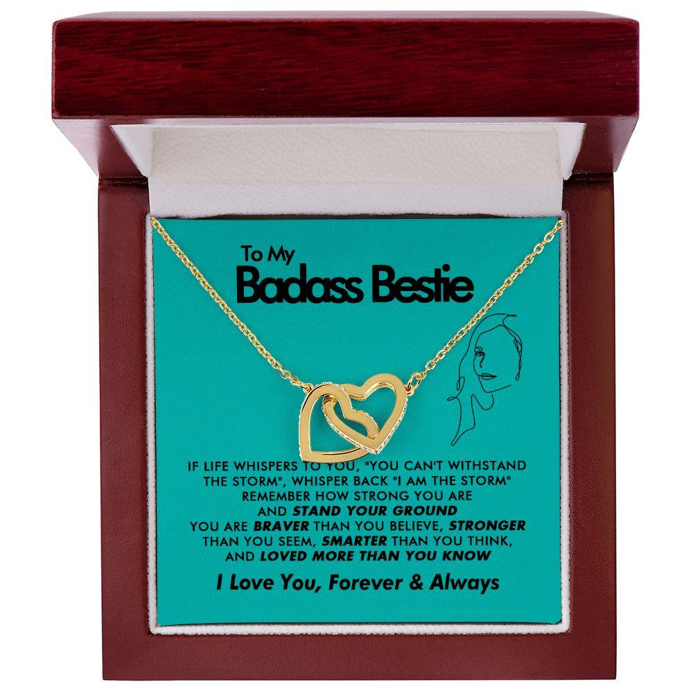 To My Badass Bestie - I Am The Storm - Interlocking Hearts Necklace - Everyoou