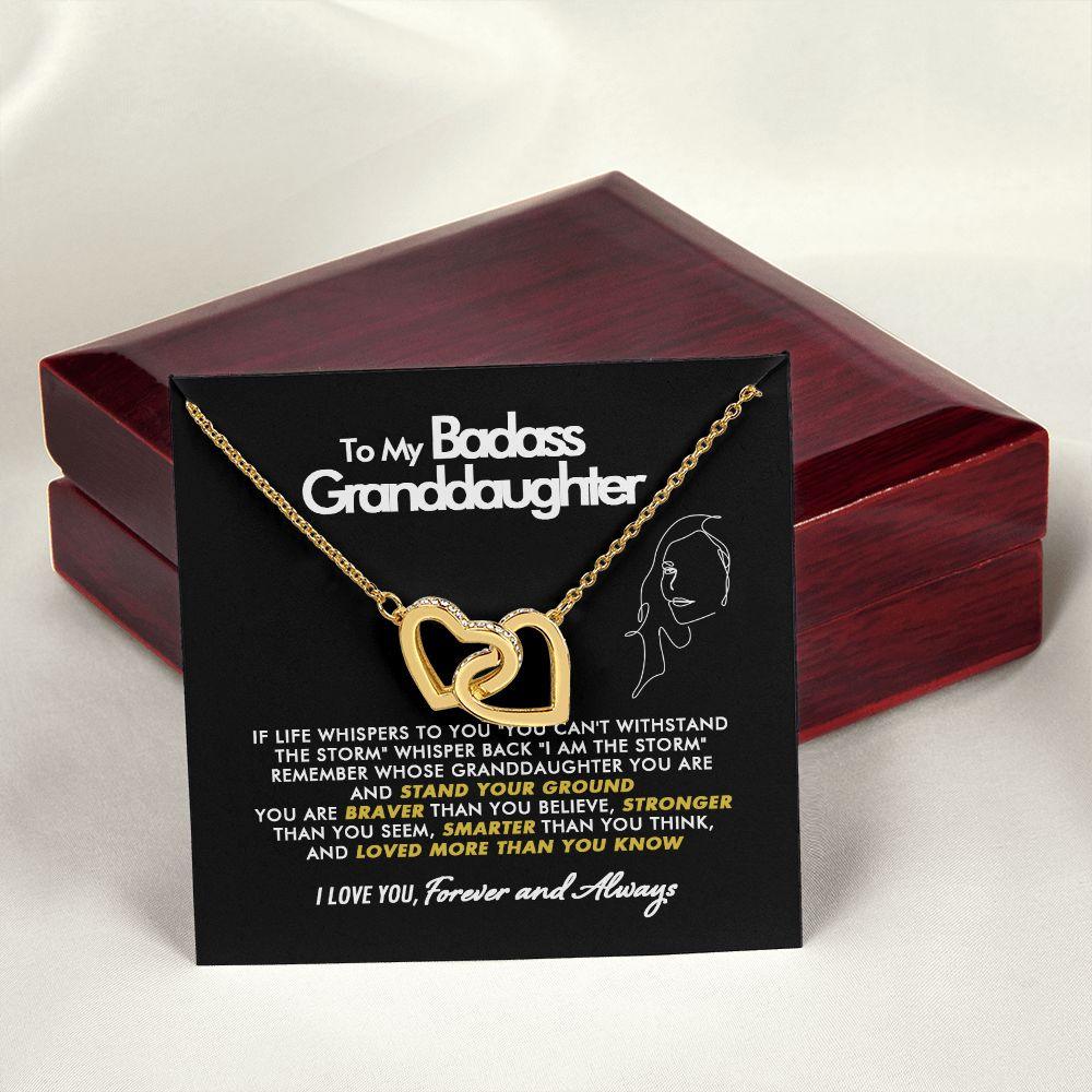 To My Badass Granddaughter - Stand Your Ground - Interlocking Hearts Necklace - Everyoou