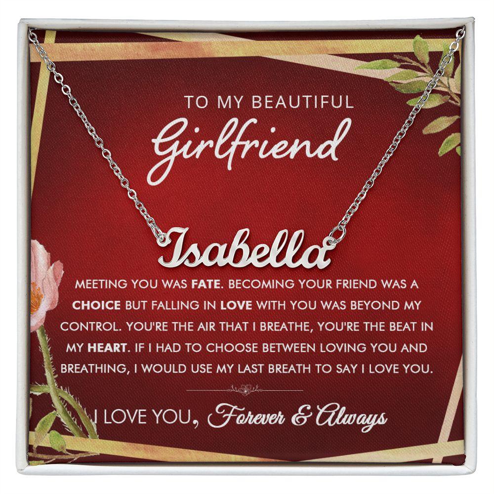 To My Beautiful Girlfriend - Always - Personalized Name Necklace - Everyoou