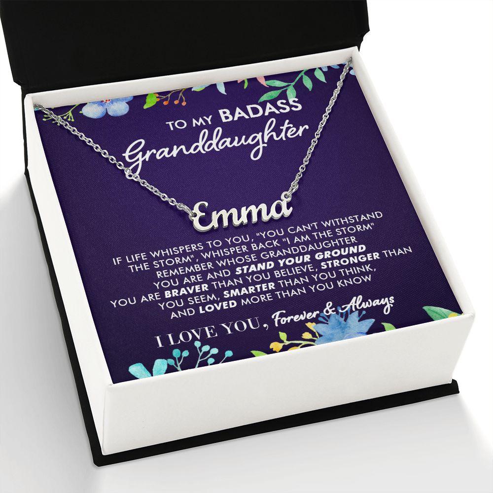 To My Badass Granddaughter - Life Whispers - Personalized Name Necklace - Everyoou