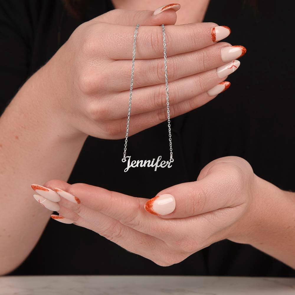 To My Badass Wife - Stronger - Personalized Name Necklace - Everyoou