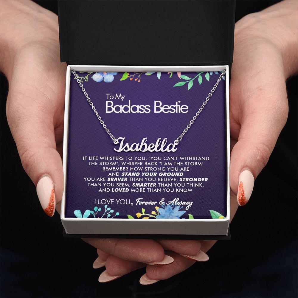 To My Badass Bestie - Believe - Personalized Name Necklace - Everyoou