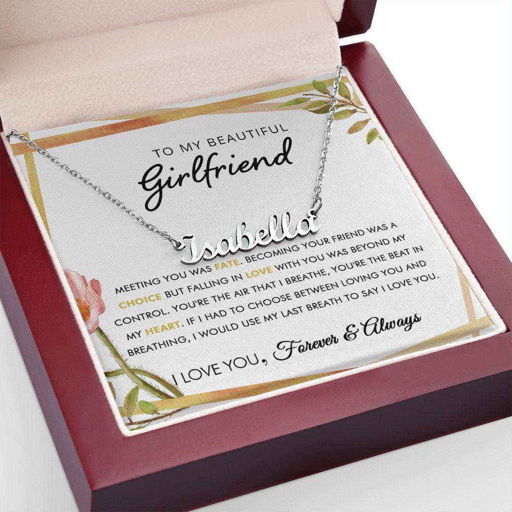 To My Beautiful Girlfriend - Last - Personalized Name Necklace - Everyoou