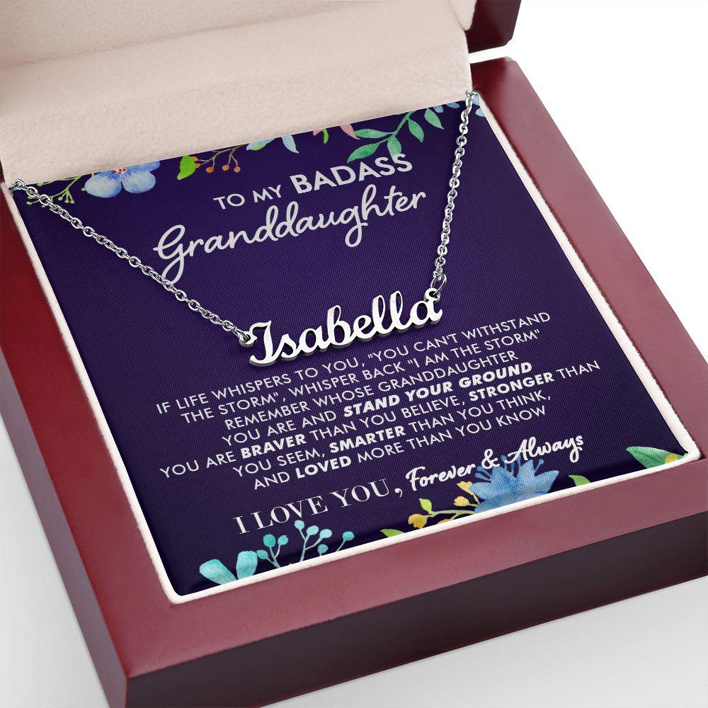 To My Badass Granddaughter - Life Whispers - Personalized Name Necklace - Everyoou